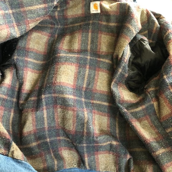 Carhartt Blanket Flannel Lined Hooded Mens Denim Jean Jacket A$AP Asap Rocky - Picture 13 of 16